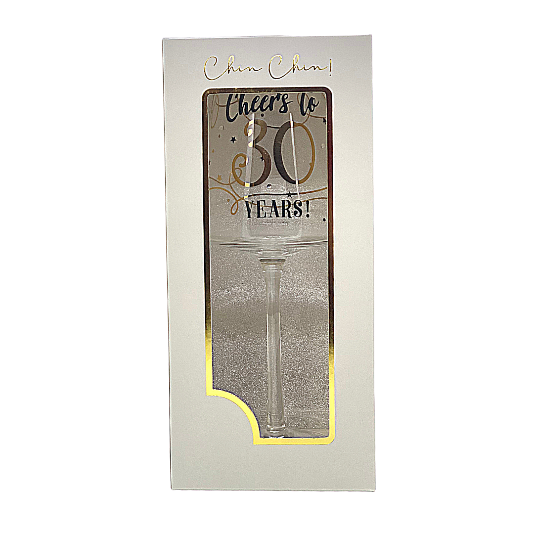 Cheers To 30 Years! - Stemmed Wine Glass
