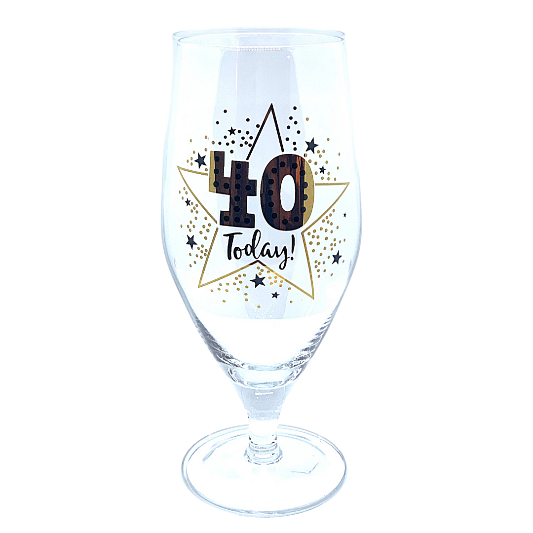 40 Today! - Stemmed Beer Glass