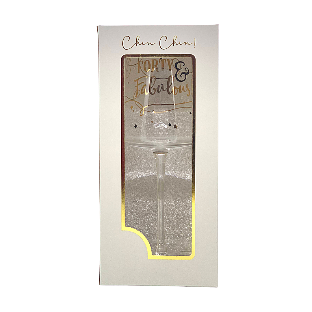 Forty and Fabulous! - Stemmed Wine Glass