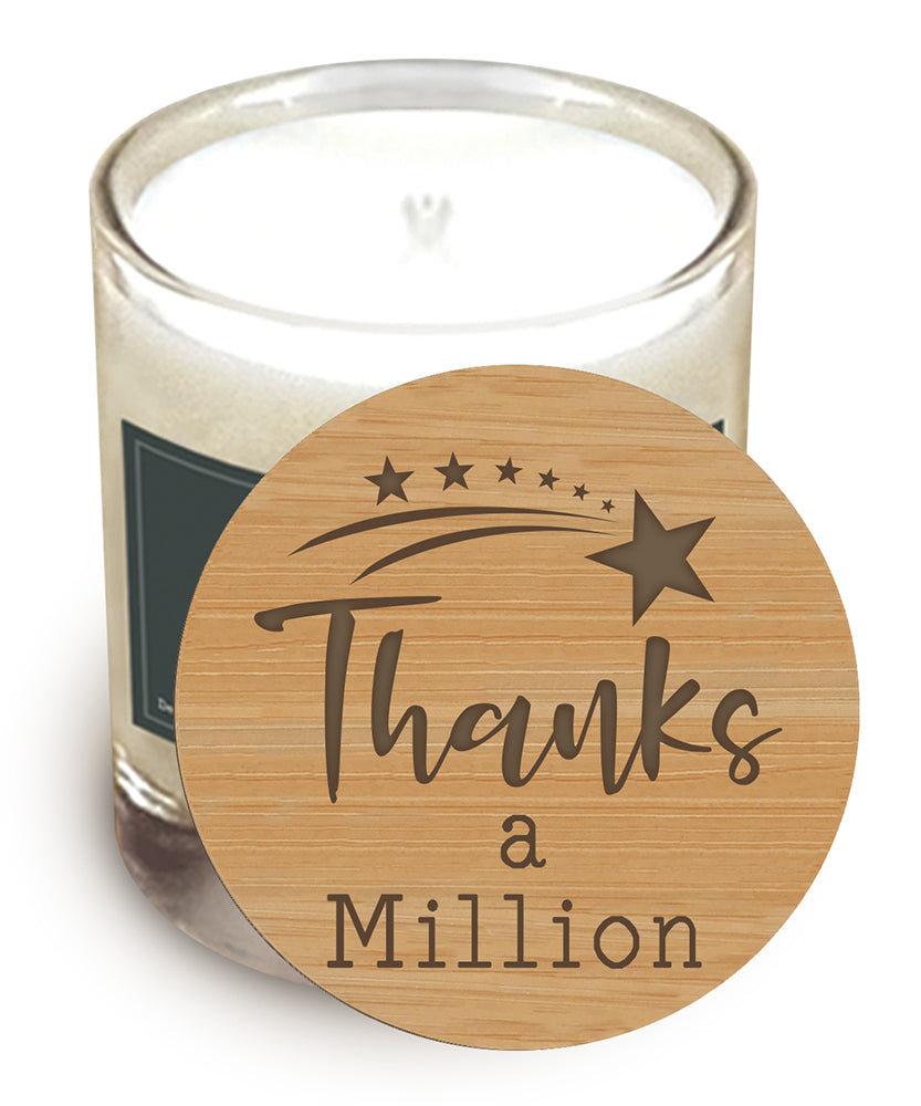 Thanks a Million - Wooden Candle Lid