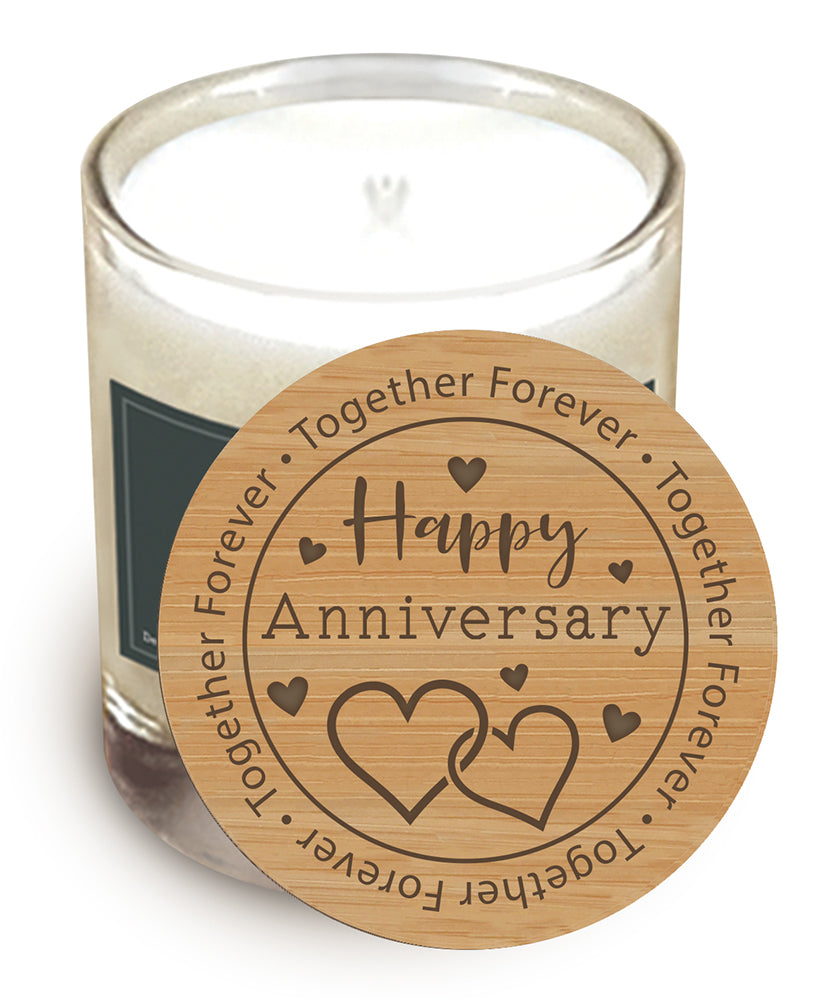 Happy Anniversary - Wooden Candle Lid