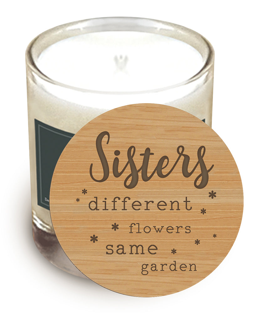 Sisters - Different flowers ..... - Wooden Candle Lid