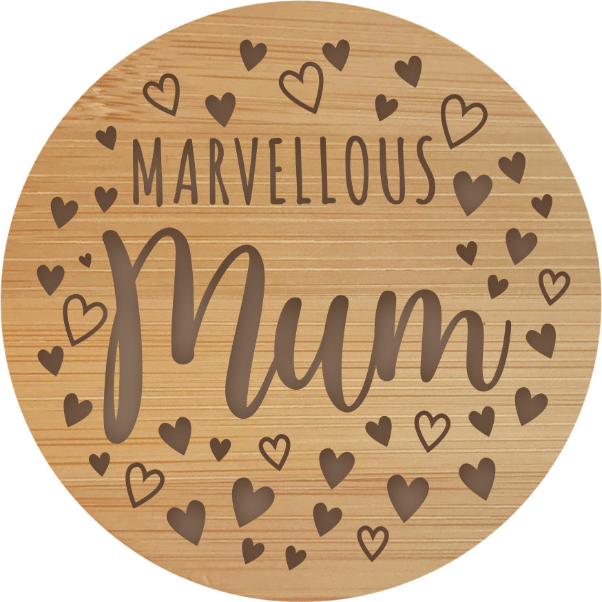 Marvellous Mum - Wooden Candle Lid