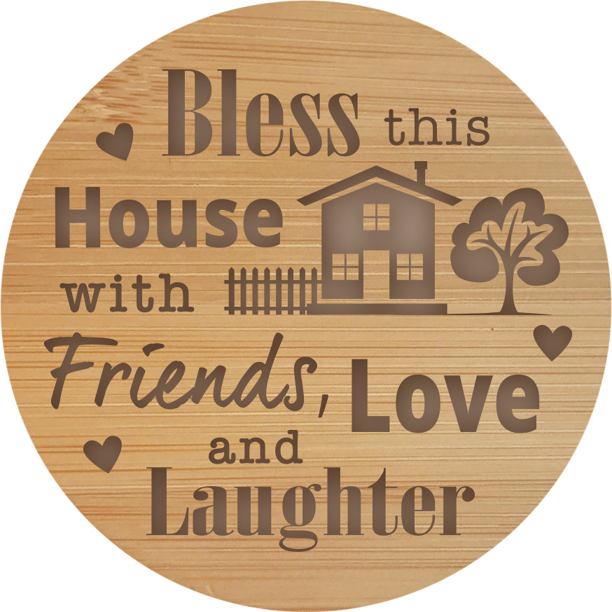 Bless this House .... (new Design) - Wooden Candle Lid