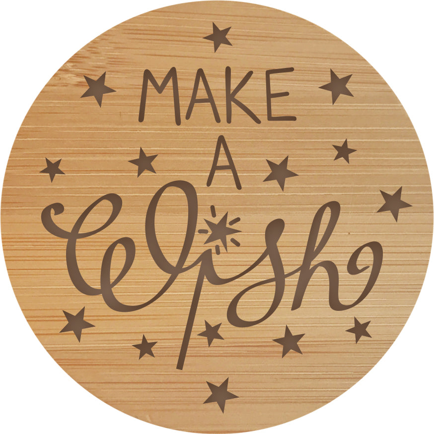 Make a Wish - Wooden Candle Lid