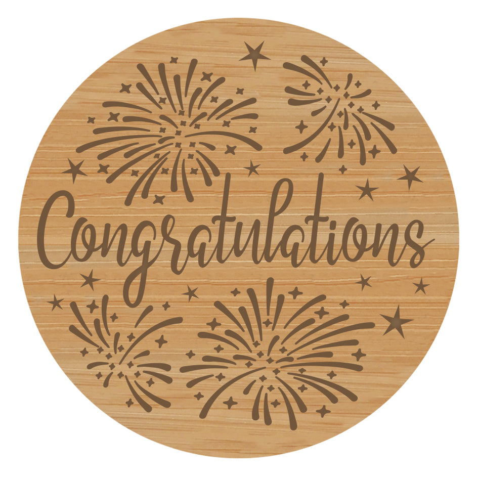 Congratulations - Wooden Candle Lid