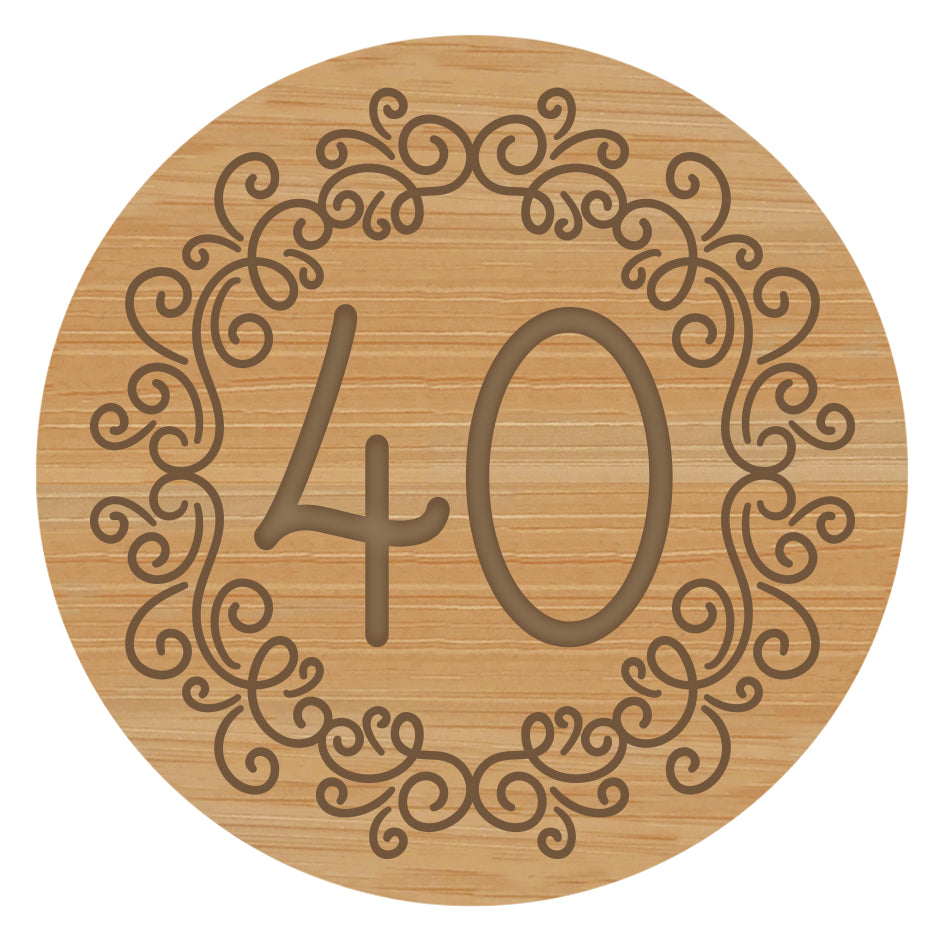 40th - Wooden Candle Lid