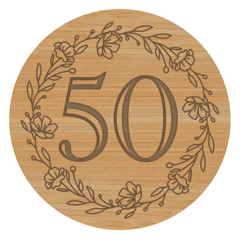 50th - Wooden Candle Lid