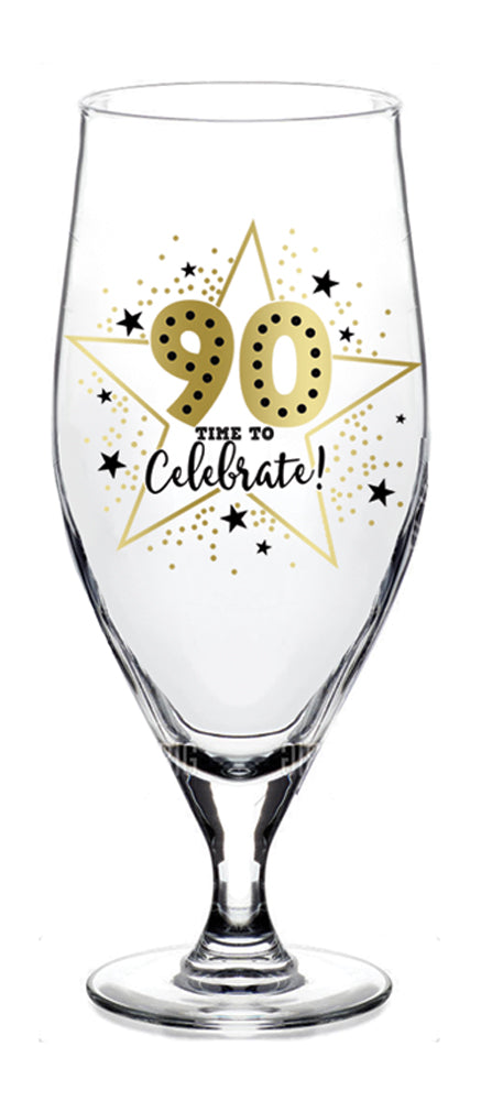 90 - Time to Celebrate! - Stemmed Beer Glass