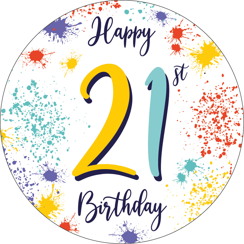 Happy 21st Ceramic Coaster - 2026 Design