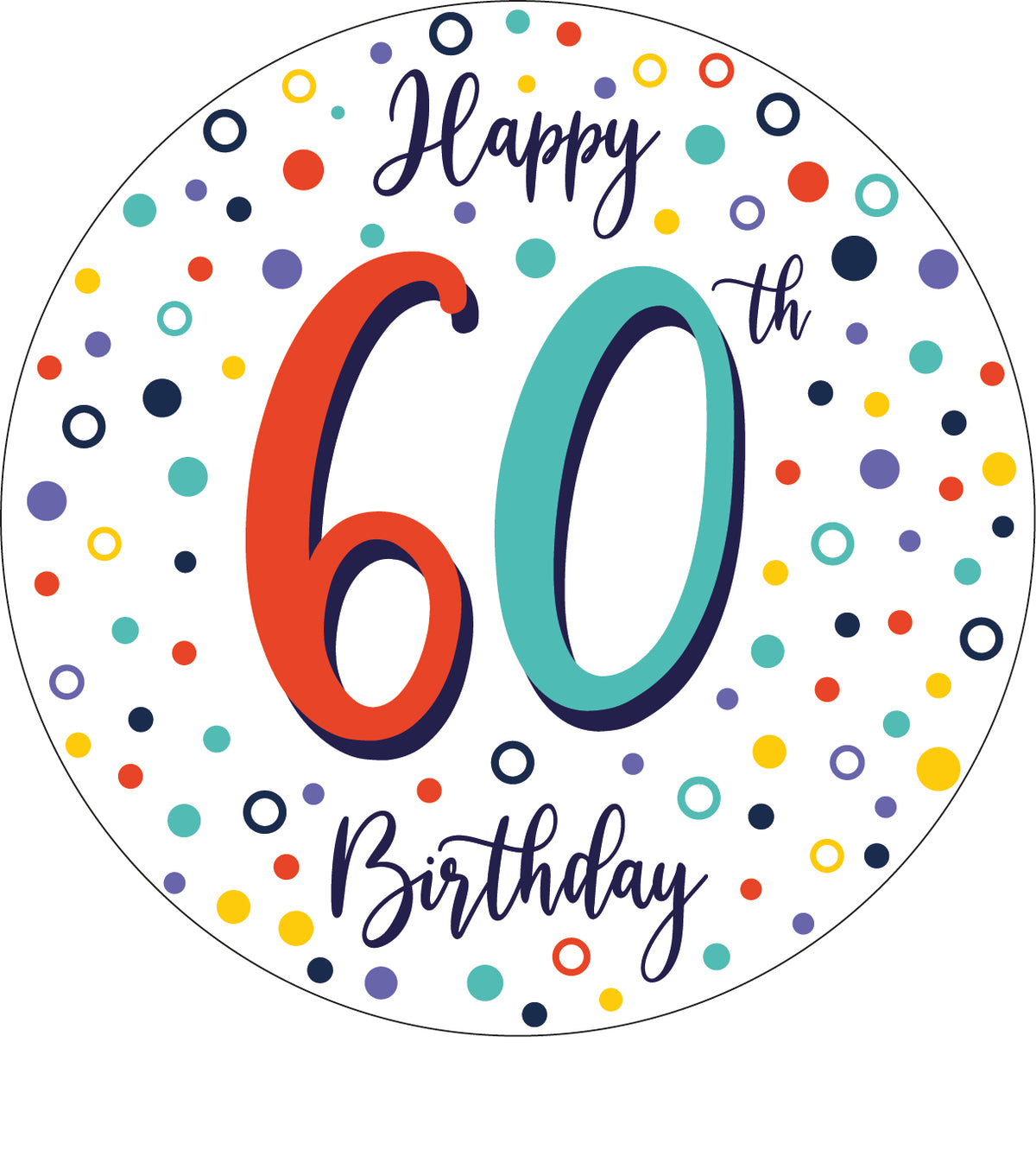 Happy 60th Ceramic Coaster - 2026 Design