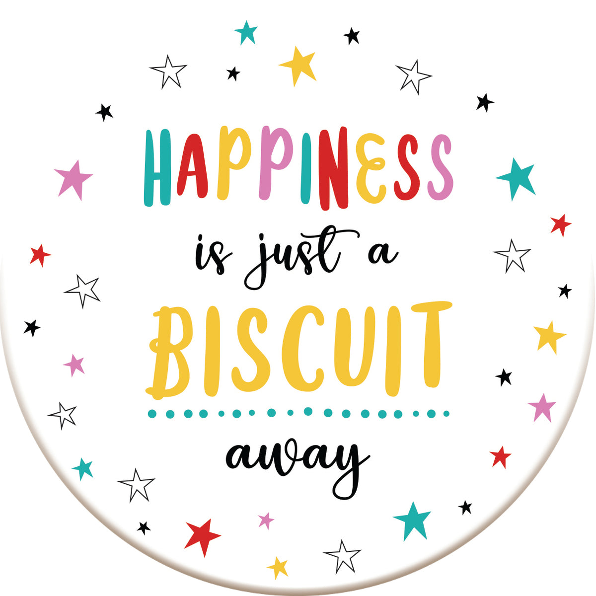 Happiness is Just a Biscuit Away  Ceramic Coaster