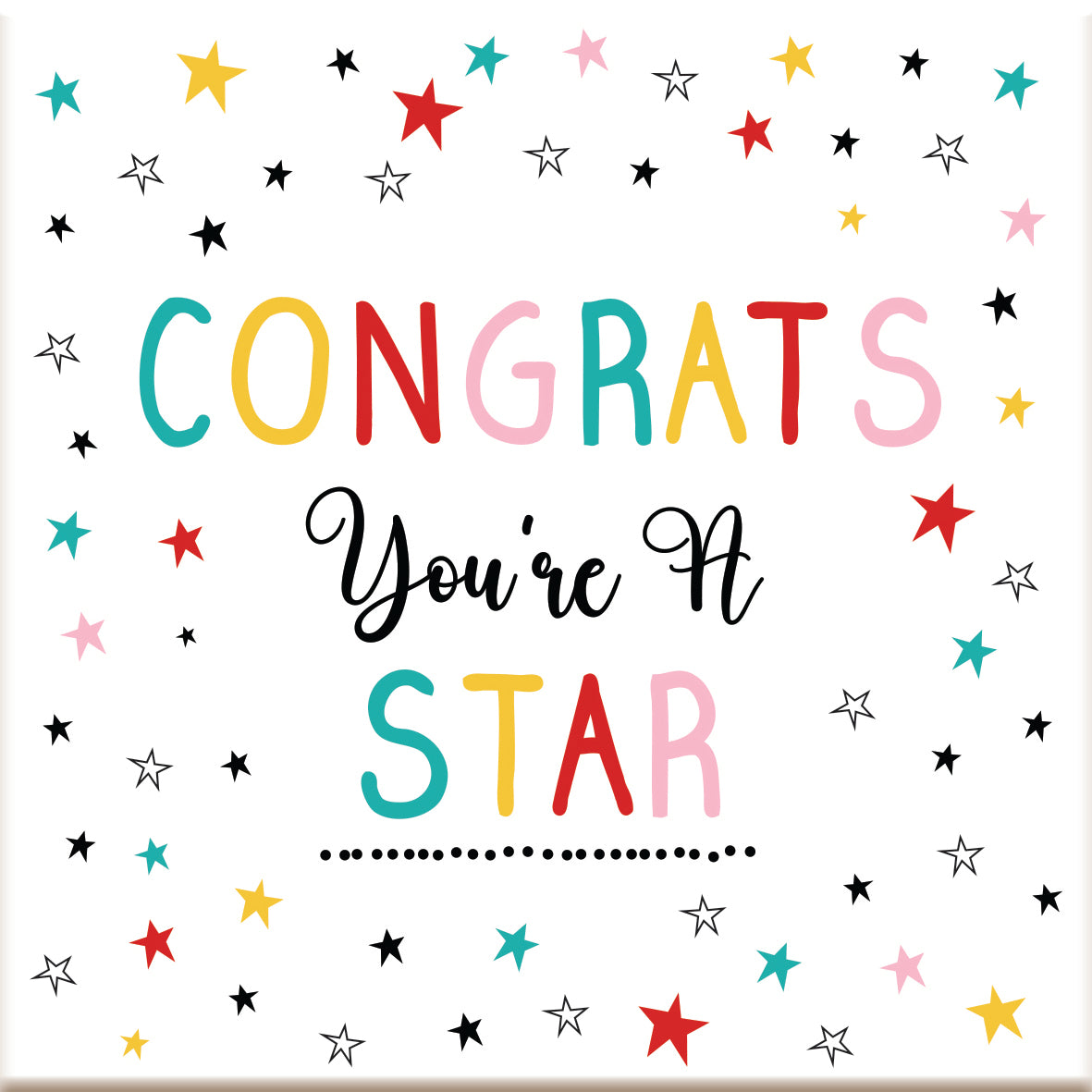 Congrats - You're a Star Ceramic Coaster