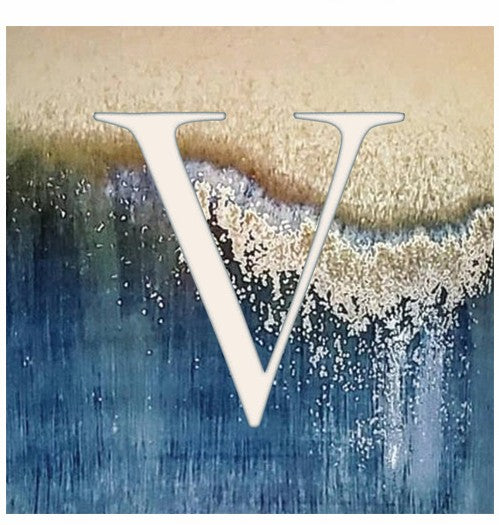 "V" - Alphabet Coaster - Slate