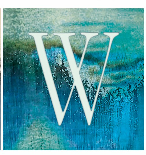 "W" - Alphabet Coaster - Slate