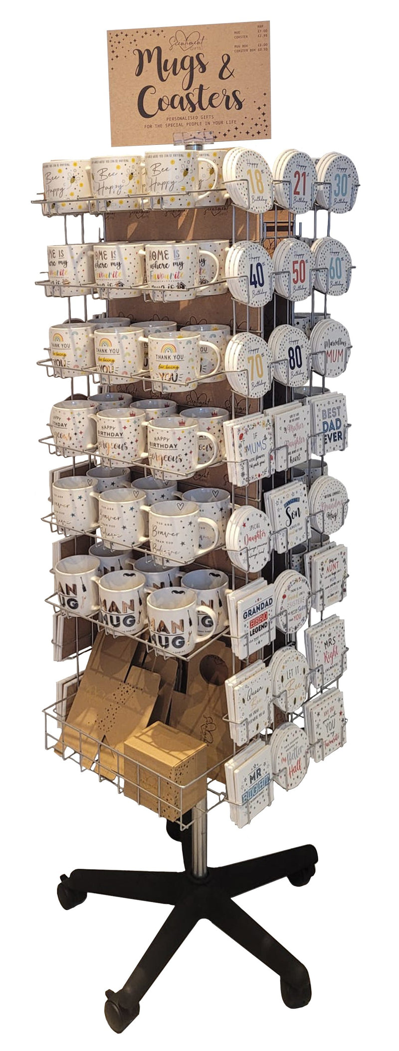 Mug and Coaster Display Unit - full height