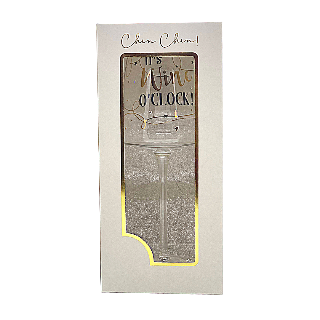 It's Wine O'Clock - Stemmed Wine Glass